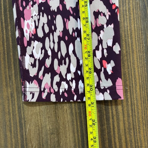 FILA SPORT Womens Large Patterned Capri Leggings Pink Purple Stretch Activewear - Picture 6 of 6